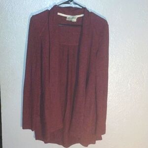 Anthropology Saturday Sunday Wine Colored Draped Cardigan Fleece Warm S